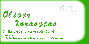 oliver korosztos business card