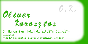 oliver korosztos business card